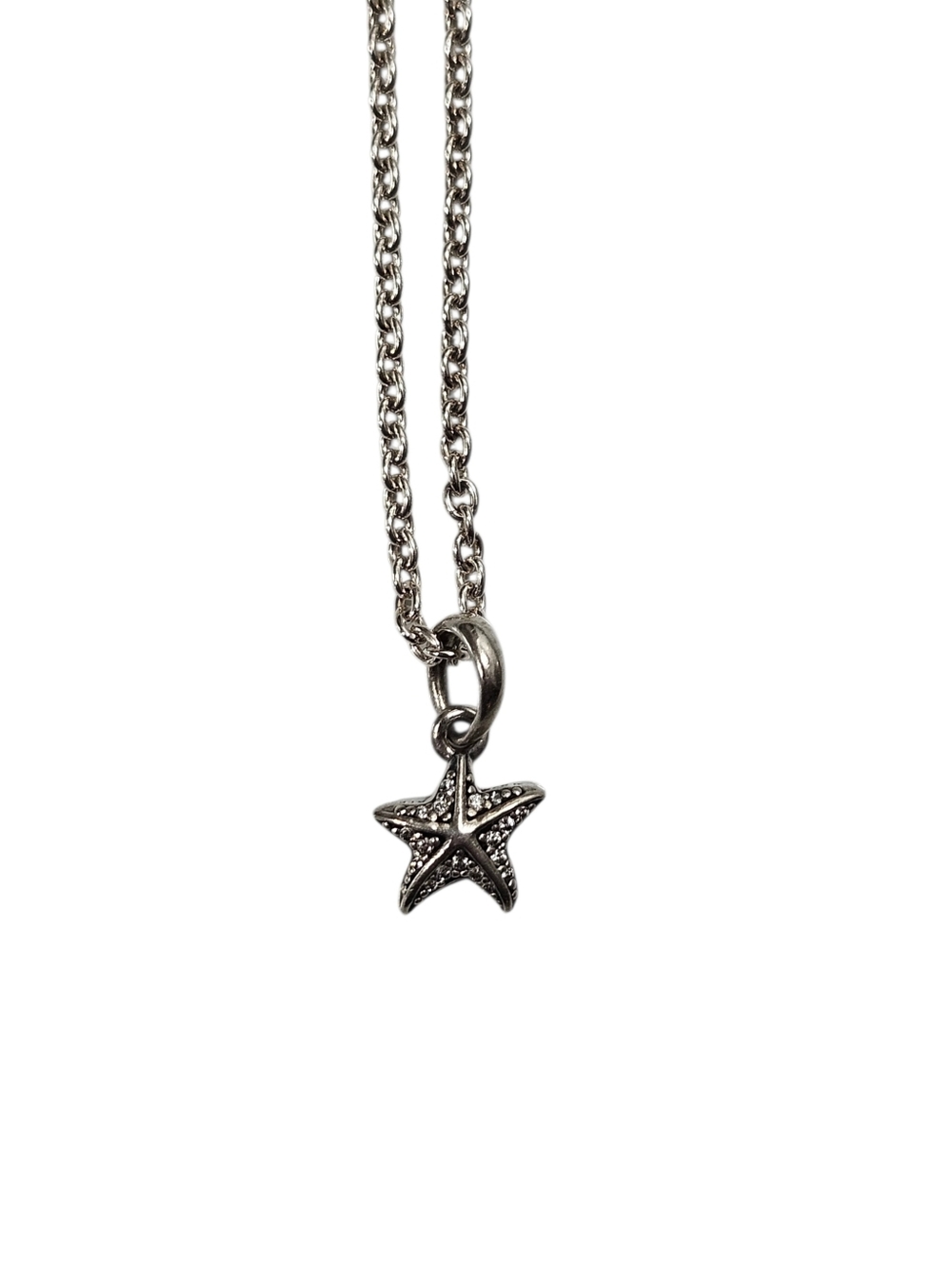 Pandora Starfish Necklace Sterling Silver CZ